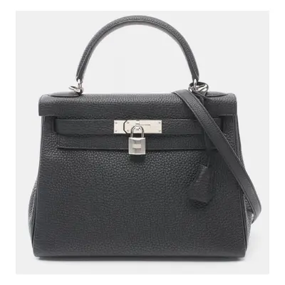 Hermes Black Togo Leather Kelly Tote Bag