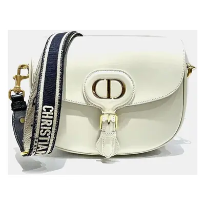 Christian Dior White Leather Bobby Large Shoulder Bag