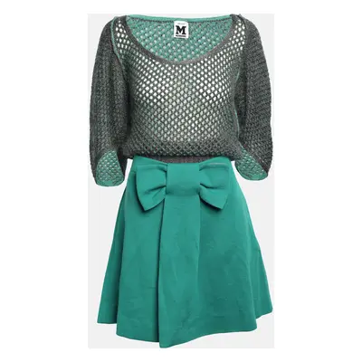 M Missoni Green/Grey Lurex Knit Skirt Set