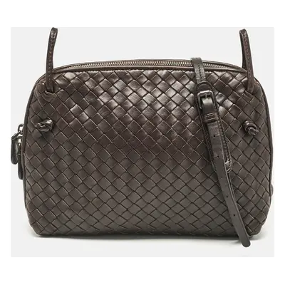 Bottega Veneta Dark Brown Intrecciato Leather Leather Nodini Crossbody Bag