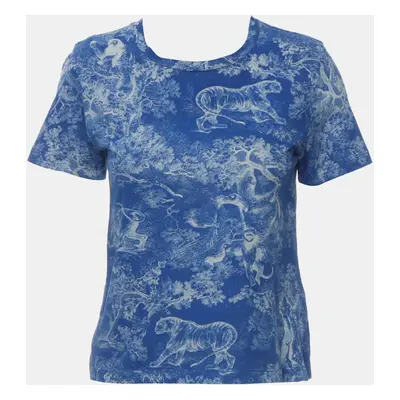 Dior Blue Cotton Toile De Jouy Riviera Printed Top