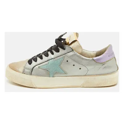 Golden Goose Metallic Leather Superstar Low Top Sneakers Size