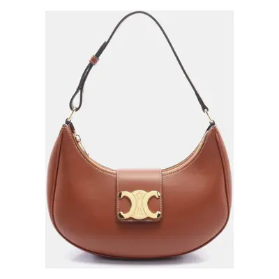 Celine Brown Leather Ava Triomphe Shoulder Bag