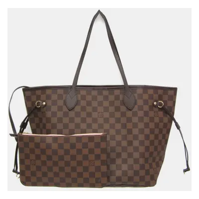 Louis Vuitton Rose Ballerin Damier Neverfull MM N41603 Tote Bag