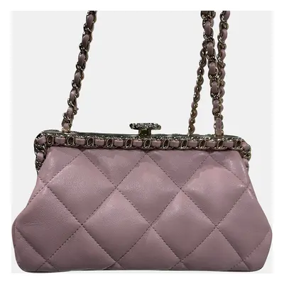 Chanel pink dinner clutch bag