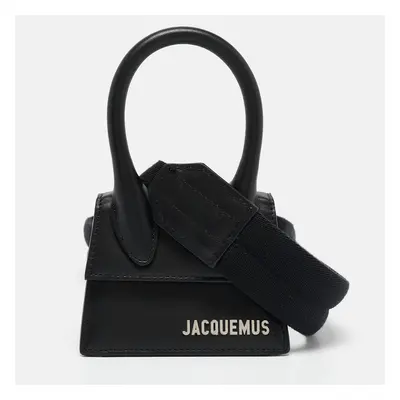 Jacquemus Black Leather Mini Le Chiquito Top Handle Bag