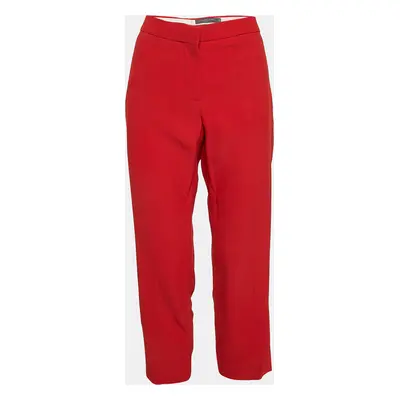 Alexander McQueen Red Crepe Tailored Trousers