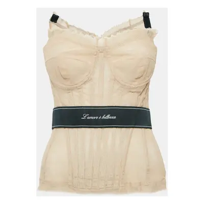 Dolce & Gabbana Nude Tulle Corset Top