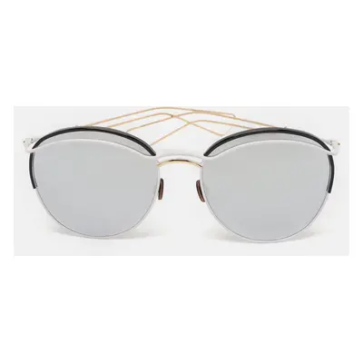 Dior White/Grey Mirrored DiorRound Aviator Sunglasses