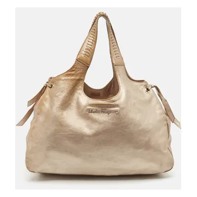 Salvatore Ferragamo Metallic Leather Tote