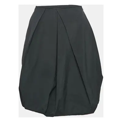 Louis Vuitton Black Cotton Pleated Knee Length Skirt