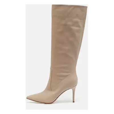 Gianvito Rossi Beige Leather Hansen Knee Length Boots Size