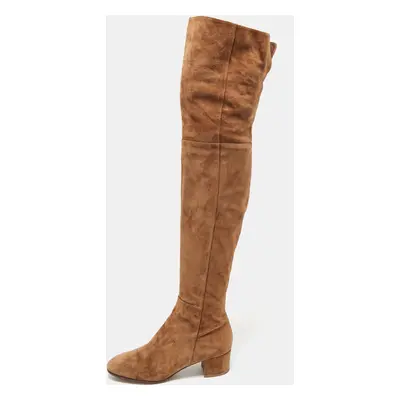 Gianvito Rossi Brown Suede Over The Knee Boots Size