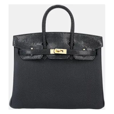 Hermes Black Lizard, Togo Leather Birkin Bag