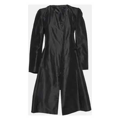 Giorgio Armani Black Silk Zip - Up Coat