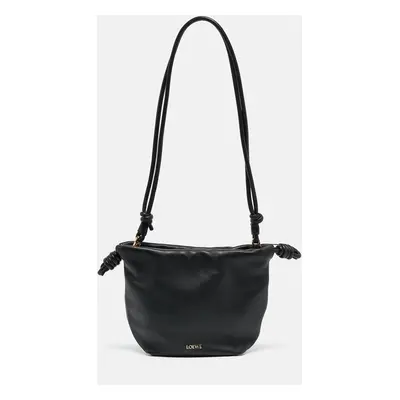 Loewe Black Leather Mini Flamenco Shoulder Bag