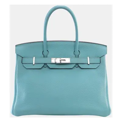 Hermes Bleu Atoll Togo Leather Birkin Bag