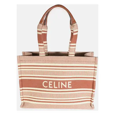 Celine Sienna Striped Textile Large Cabas Thais bag