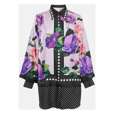 Dolce & Gabbana Silk Multicolor Floral Print Shirt