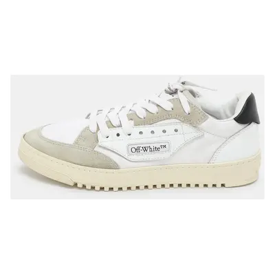 Off-White White/Grey Canvas and Suede 5.0 Low Top Sneakers Size