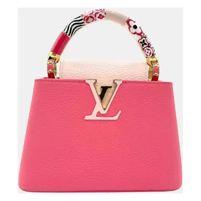 Louis Vuitton Rose Leather Capucines Mini By The Pool Shoulder Bag