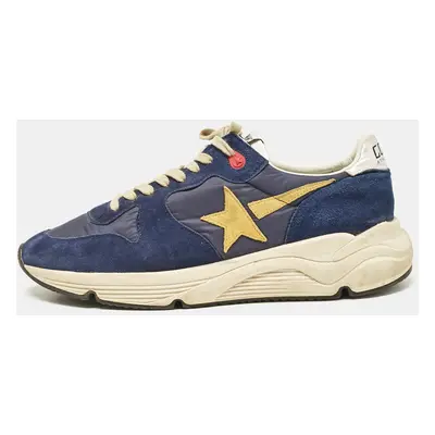 Golden Goose Navy Blue Nylon and Suede Lace Up Sneakers Size