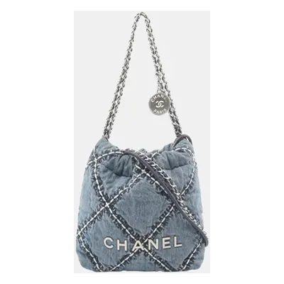 Chanel Blue Mini Denim Stitched Satchel