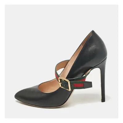 Gucci Black Leather Mary Jane Sylvie Pumps Size