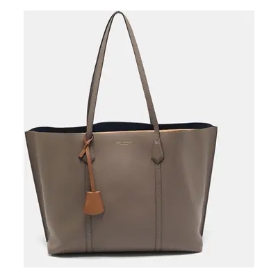 Tory Burch Grey Leather Perry Triple Compartment Tote