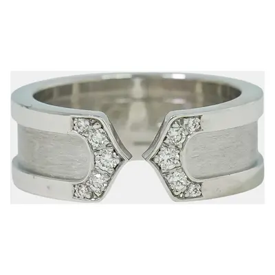 Cartier 2C C2 Silver White Gold Ring