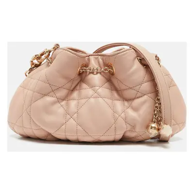 Dior Pink Supple Macrocannage Leather Small Ammi Shoulder Bag