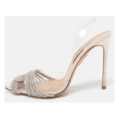 Aquazzura Transparent PVC Crystal Embellished Gatsby Pumps Size