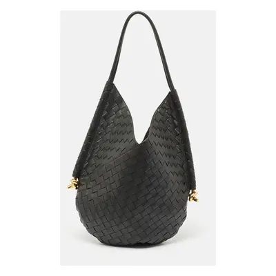 Bottega Veneta Black Intrecciato Leather Medium Solstice Hobo