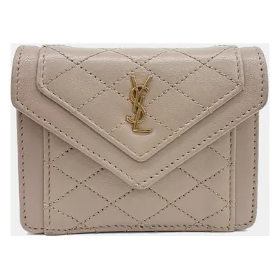 Saint Laurent Paris Beige Leather Gabi Micro Shoulder Bag