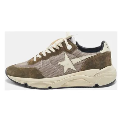 Golden Goose Green/Beige Suede and Mesh Running Sneakers Size