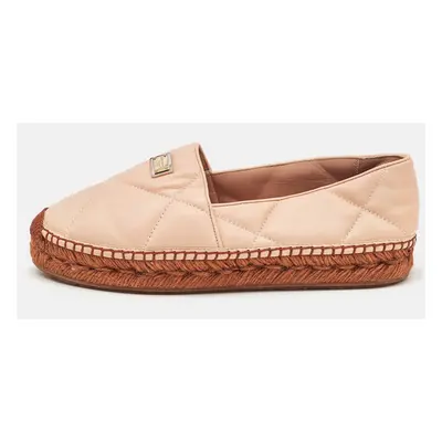 Dolce & Gabbana Beige Leather Espadrille Flats Size