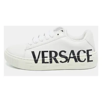 Versace White Leather Greca Sneakers Size