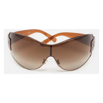 Chanel Brown Gradient CC Oversized Shield Sunglasses