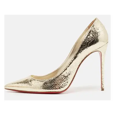 Christian Louboutin Gold Embossed Leather Kate Pumps Size 39.5