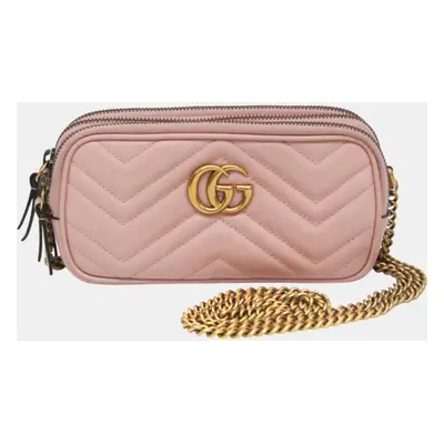 Gucci Light Pink GG Marmont Leather Shoulder Bag