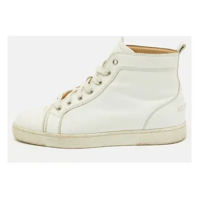 Christian Louboutin White Leather Louis High Top Sneakers Size