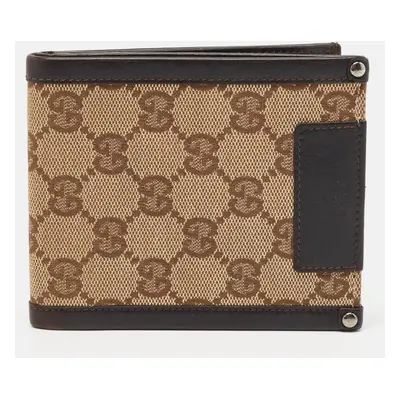 Gucci Beige/Brown GG Canvas and Leather Bifold Wallet