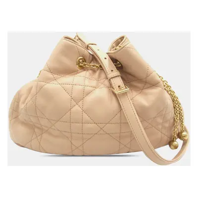 Dior Beige Small Lambskin Macrocannage Ammi Crossbody