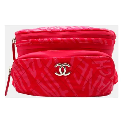 Chanel Pink Printed Nylon Coco Neige Convertible Backpack