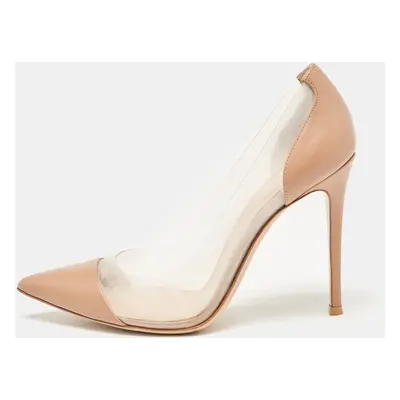 Gianvito Rossi Beige Leather and PVC Plexi Pumps Size