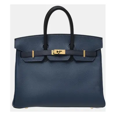 Hermes Blue de Prusse/Blue Indigo/Black Epsom Leather Birkin Bag