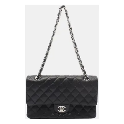 Chanel Black Caviar Leather Flap Medium Bag