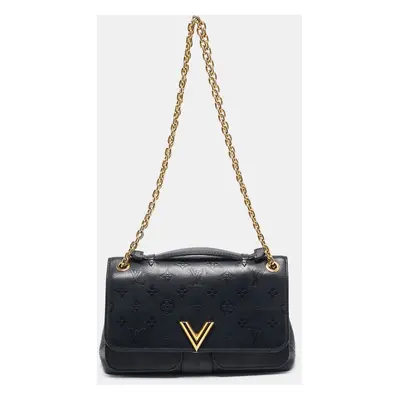 Louis Vuitton Black Monogram Cuir Plume Leather Very Chain Bag