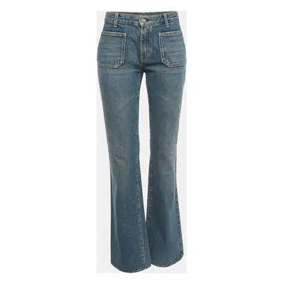 Saint Laurent Blue Denim Wide Leg Jeans Waist 29"