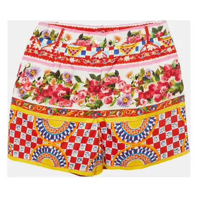 Dolce & Gabbana Kids Multicolor Majolica Print Cotton Shorts Yrs